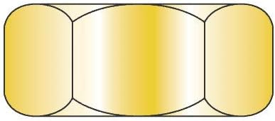 7/16"-20 Finished Hex Nuts/Grade 2 Steel/Zinc Yellow Plating (Quantity: 100)