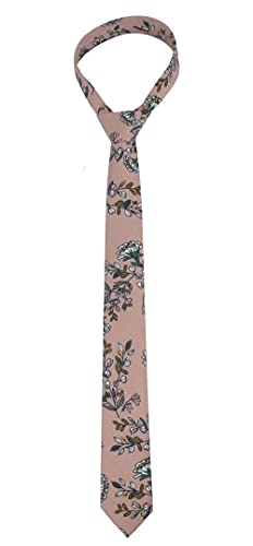 Image of Kebocis Mens Skinny Cotton Floral Tie for Men