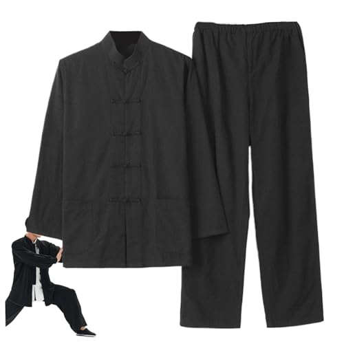 Comebachome Kung Fu-uniform, 1 set traditionele Chinese Tai-chi-uniformen, vechtsportpak van ademend katoen, traditionele Chinese kleding, L, L