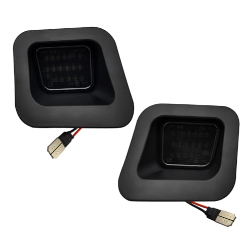 Tyuanrq Full LED License Plate Light Tag Lights Assembly Compatible with 2003-2018 Dodge RAM 1500 2500 3500 Pickup Truck, 6000K White, Smoke Lens, 2 PCS
