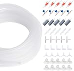 Standard Aquarium Air Pump Accessories Set, 13 Feet Airline Tubing with 5 Air Stones, 5 Check Valves, 5 Control Valves, 10 Suction Cups and 20 Connectors, Fish Tank Accessories