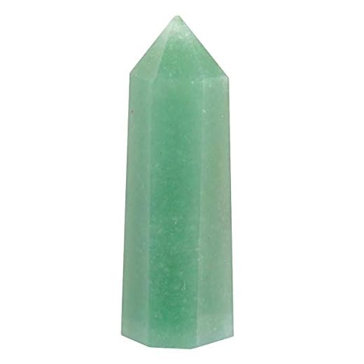 SUNYIK Gemstone Healing Crystal Points Wand, Single Terminated Wand Prism for Meditation, Green Aventurine