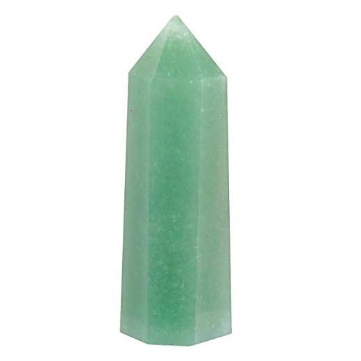 sunyik gemstone healing crystal points wand, single terminated wand prism for meditation, green aventurine