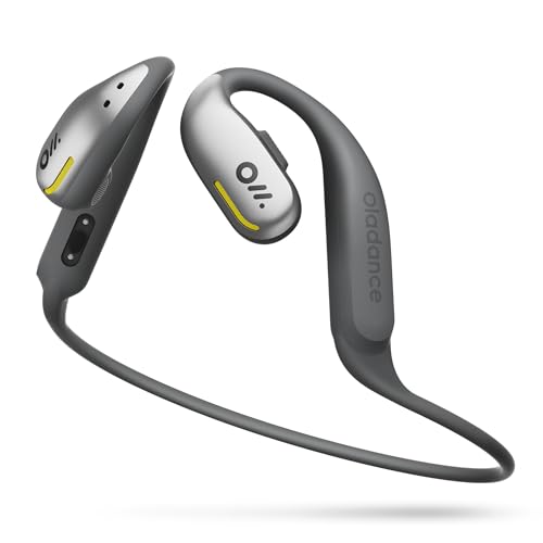 Oladance OWS - Auriculares deportivos de oreja abierta, ajuste cómodo y estable, batería de 15 horas de duración, IPX8 impermeable, cancelación de ruido, audio nítido, conexión Bluetooth multipunto