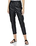 Glattleder-Optik ONLY Damen ONLPOPTRASH Faux Leather Pant PNT Petit Hose, Black, L