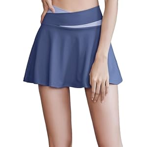 [MORGEN SKY] スカート スポーツ レディース スコート Aライン ミニスカート インナーパンツ テニス ゴルフ ジム ヨガ フィットネス トレーニング ランニング ストレッチ 通気 速乾 MQ005 (M, ブルー)" 