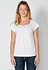 Koroshi Women's White Sweetheart Neckline Cotton Short Sleeve T-Shirt, White, white, M #2