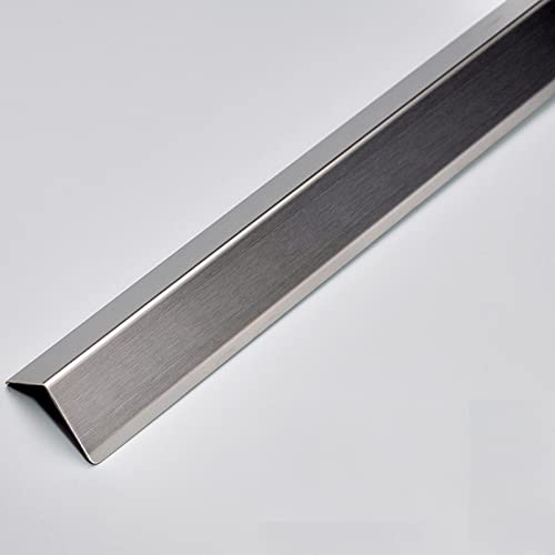 Stainless Steel Corner Guards for Walls, Heavy-Duty Metal Edge Protector Strip for Kitchen, Garage, Cabinets Decoration Self Adhesive Edges Bumper, Easy Install ( Color : Brushed Silver , Size : 140cm