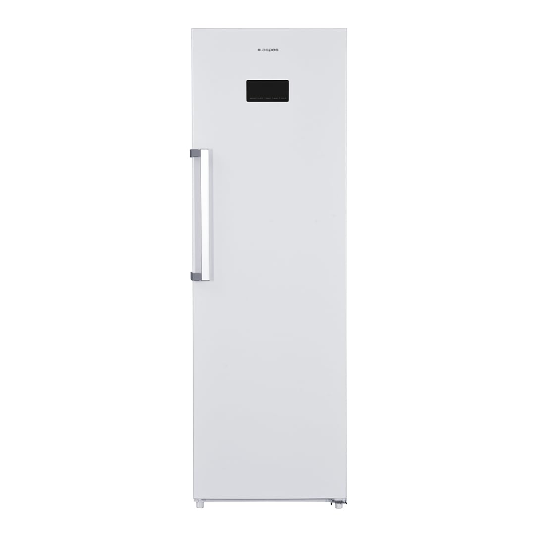 Aspes Refrigerador Blanco, 1 Puerta. AR185602ENFD, Capacidad 359 Litros, No Frost, Ventilación Universal, 40 dB, Puerta Reversible, Apertura con Tirador, Clasificación Energética E