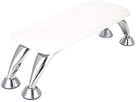 Cojín desmontable para el reposamanos del brazo del salón de belleza con soporte de acero inoxidable para salón de uñas (color: blanco)