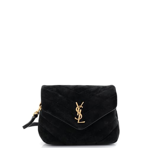 Saint Laurent, Pre-Loved Loulou Shoulder Bag Matelasse Chevron Suede Toy,