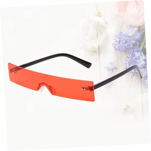 1Pc rectangular frame sunglasses talladega nights costume flame sunglasses Rimless Glasses Rectangular3