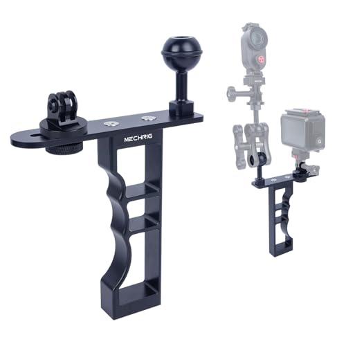 Mechrig Soporte multifuncional para cámara GoPro/Insta360, estabilizador de mano de aleación de aluminio con adaptador de cabeza de bola de 1/10.2 cm-3/20.3 cm-2.5 cm para accesorios de cámara de