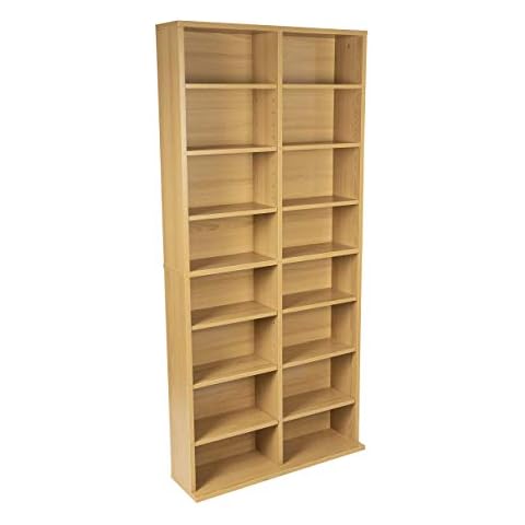 Atlantic Oskar 464 Media Storage Cabinet – Protects & Organizes Prized Music, Movie, Video Games Toys & Dolls, Trading Cards, or Sports Memorabilia Collections, PN 38435720 in Maple Cover