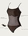 SUUKSESS Women Sexy One Piece Tummy Control Swimsuit Scoop Neck Slimming Swimwear 2025 Crisscross Backless Bathing Suit(Brown,Medium)