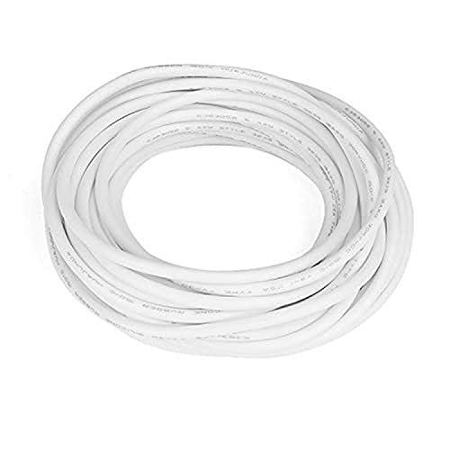Electric Copper Core Flexible Silicone Wire Cable White 10M 32.8Ft (24AWG 20KV)