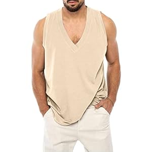 Mouwloos shirt, onderhemd, T-shirt, schoudershirt, spiershirts, mannelijke zomertops, sportshirt, oversized, strandshirt, fitnessstudio, tankshirt, effen shirt, knopen, shirt, lente, zomer, Bo