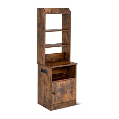 Multigot Wooden Nightstand with Charging Station Cover