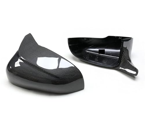 Compatible with Jaguar XE XEL XF XFL XK XJL I-PACE 2019-2021 Add On/Replacement Style Accessories Carbon Fiber Side View Mirror Cover(Ox Horn Look)