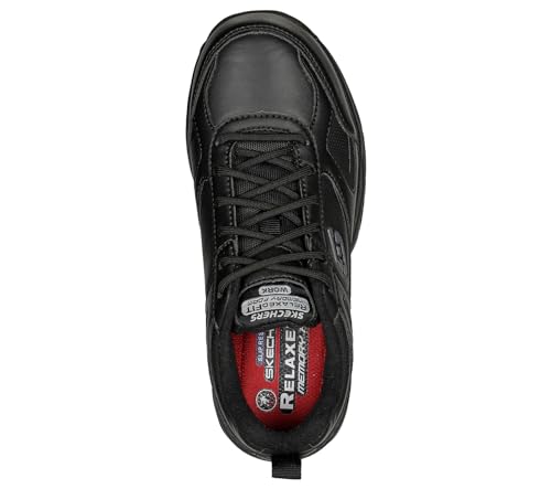 Skechers Women's Work Relaxed Fit: Dighton - Bricelyn SR, Black/Black, Size 7 Wide, Dighton/Black/Black