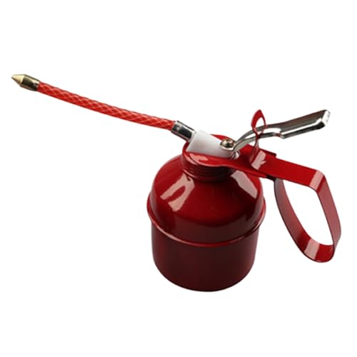 CANDE ACEITE GOLDENROD - Dispensador de aceite de motor de metal pesado con manguera flexible | Bote de aceite de estilo usunrise para coche, camión, motocicleta, garaje, taller y uso para