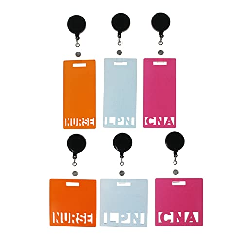 Xidmold 6 Styles Resin Card Silicone Mold, 10Pcs Id Badge Reel Clip, Id Business Case Work Card Holder Moulds, Name Badge Holder Clay Mold, Nurse Practitioner Badge Buddy Diy Epoxy Casting Molds #TOP2