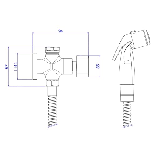 Ducha higiênica com registro e derivação Polo, Gold, Deca, 1984.GL33.ACT