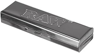 Raw Flat Metal Case for Slim Rolling Papers + Filter Tips