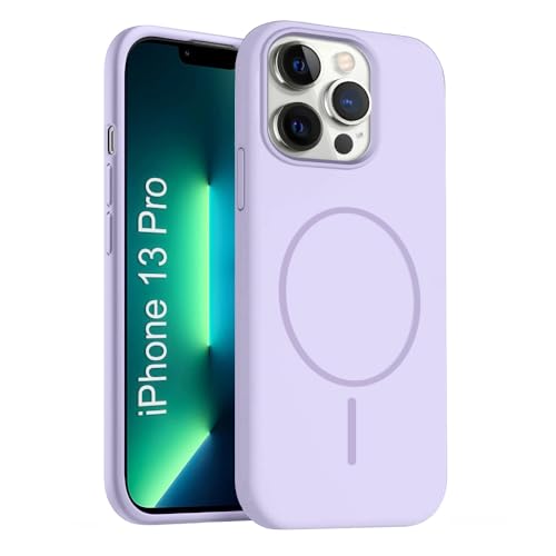 Image of iPhone 13 pro Silicone Magsafe Case | Shock Proof Design & Camera Protection | Premium Rubberised Apple iPhone 13 pro Cover (Microfiber Lining) | Magnetic Liquid Silicone - Purple