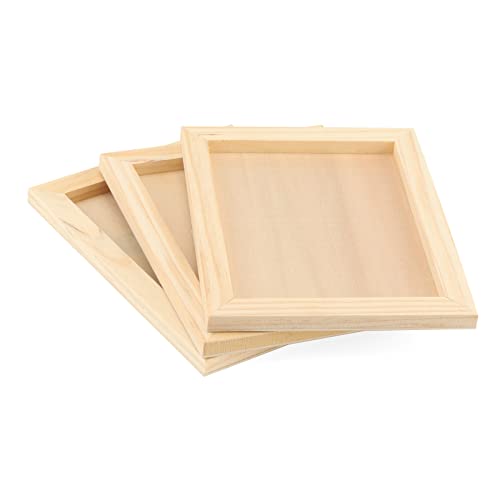 Lexinin 12 Pcs 5.5 X 7 Inch Wooden Painting Panels, Unfinished Wood Canvas Boards, Wooden Cradled Painting Panel For Painting, Pouring Art, Crafts #TOP5