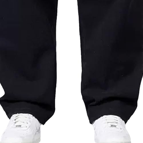 Mens Casual Loose Jeans Pant Baggy Streetwear Relax Fit Denim Pants Straight-Fit Wide Leg Hip Hop Jean4