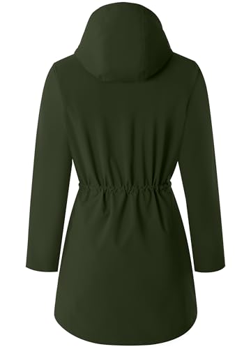 Veste d'extérieur de randonnée femme trench imperméable et long à capuche - 4