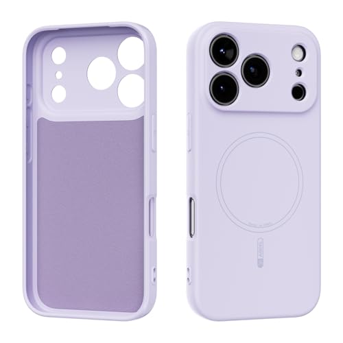 Étui magnétique iPhone 17 Pro coque silicone liquide mûre fine antichoc microfibre