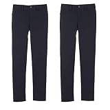 French Toast Youth Girl's 2-Pack Knit Uniform Pants (Navy, 7)