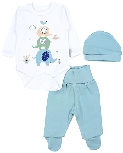 TupTam Baby Mädchen Jungen Bekleidungsset Langarmbody Hose Mütze mit...