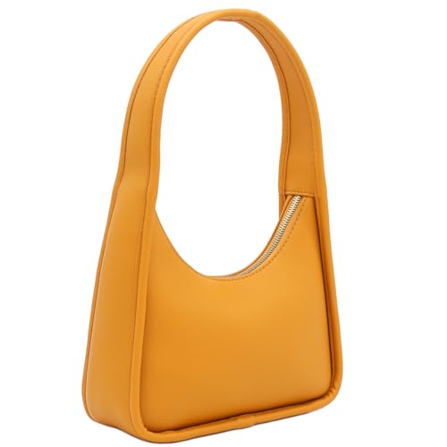 Image of Small Minimalist Shoulder Bag for Women, Faux Leather Underarm Purse, Chic Top Handle Handbag for Everyday