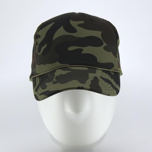 Image of The Vintage Year High Crown Foam Mesh Camouflage Trucker Hat Baseball Cap