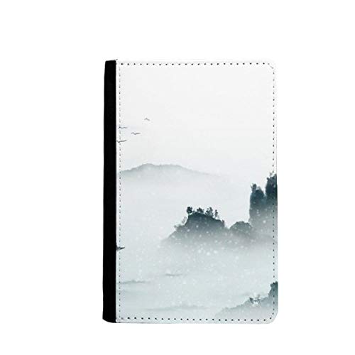 Porte-passeport de voyage style chinois protège-document aquarelle paysage