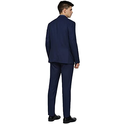 Image of Van Heusen Men's Polyester Blend Three Piece Suit-Dress Set (VHSUCSLBI95039 Navy 36)
