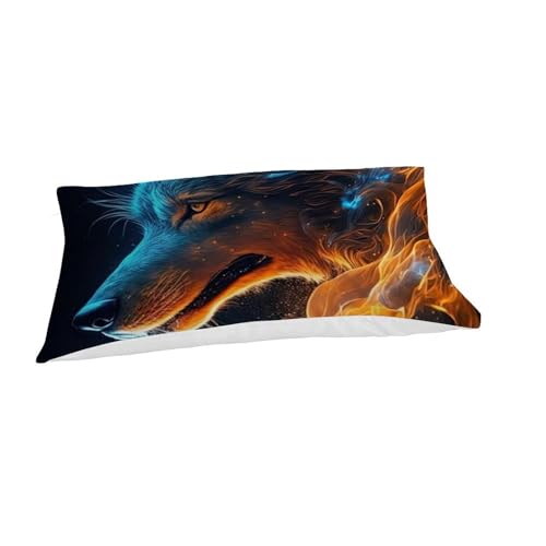 Housse de couette loup 135x200 en microfibre résistante avec fermeture éclair