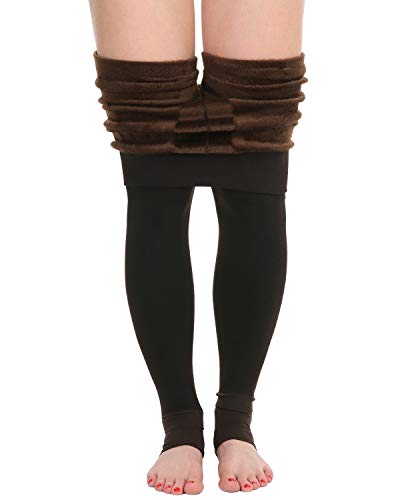 Image of ATHVOTAR Fleece Lined Winter Tights Women - Thermal Warm Opaque Pantyhose Thick Sheer Leggings