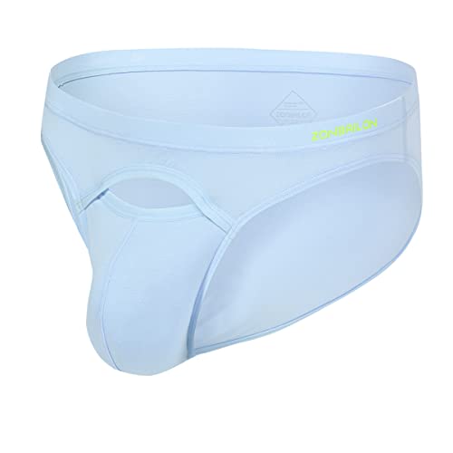 YAHWULAI Braguitas triangulares para hombre: sexy y cómodo con ventilación, elasticidad y textura agradable para la piel para una mayor comodidad y estilo., 1 azul claro, L
