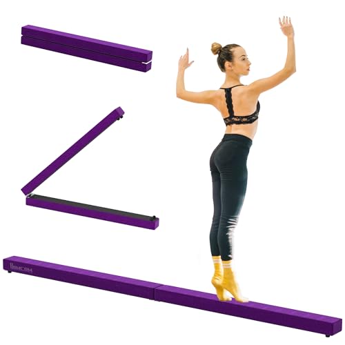 HOMCOM 8FT Gymnastics Folding Balance Beam - Purple