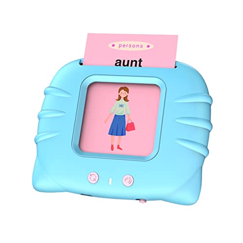 Image of VGRASSP Flash Card Game for Kids Talking English Words Card Toy Preschool Learning Reading Interactive Toy for Kids, Sky Blue