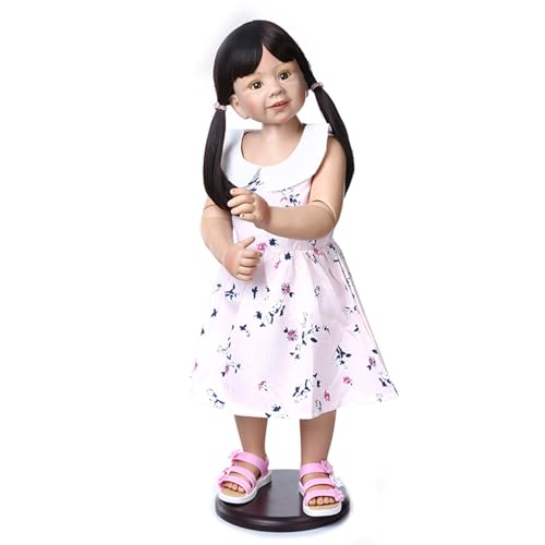 SHHYD 87CM Originalmade Meisterwerk Puppe Kleinkind Baby Mädchen 2-3Years Alte Real Baby Kleid Modell Gelenk Verbundene Full Body Vinyl Puppe