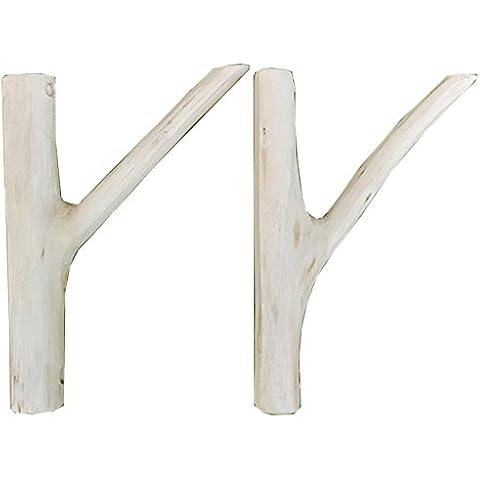 1 Par Escuadras Estanterías de Madera Maciza Natural Cover