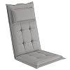 Sunnypillow   1-Piece Garden Chair Cushion with Removable Head Cushion 120 x 50 x 9 cm UV Light-Resistant Chair Cushion   Grey