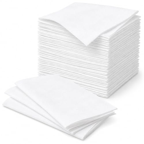 100 Pack White Paper Napkins 30x30cm 1-Ply Serviettes