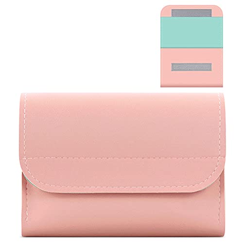 Leather Cable Organiser Portable Travel Gadget Bag,Storage Tidy Pouch for Electronics Accessories,Hard Drive,PowerBank,Charger,Mouse,Cosmetics-Pink