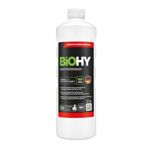 BiOHY Środek do czyszczenia sanitariatów (butelka 1l) | Koncentrat przeciw osadzaniu się kamienia w instalacjach sanitarnych środek do czyszczenia łazienki (Sanitärreiniger)